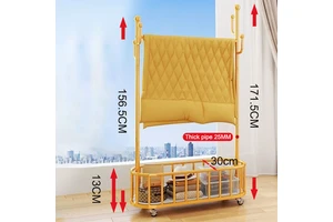 Factory Wholesale Luxury-style Fashionable Floor-standing Coat Rack and Storage Rack with Wheels