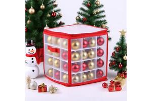 Multifunctional Foldable Transparent Plastic Storage Boxes Compartments 20-35L Capacity Square Shape for Christmas Balls