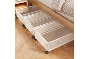 Under-bed Storage Box with Movable Wheels Pull-out Drawer-style Basket Dormitory Locker Bin Model 4.24 Bedside Storage