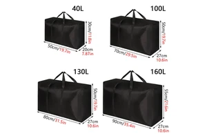 100L 600D Oxford Waterproof Heavy Duty Storage Bag Foldable Large Capacity Clothing Organizer Laundry Quilt Travel Luggage Bag