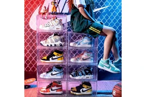 Freestanding Foldable PET Waterproof Multifunctional Space-saving Large-capacity Living Room Shoe Storage Box for Bag High-end