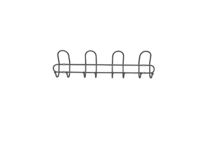8Hooks Wall Mount Rail Metal Steel Rack Hat Clothes Hanger Towel Purse Bag Bedroom Entryway Kitchen Hook Organizer Chrome Cover