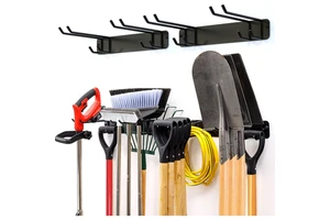 Multifunctional Outdoor Gardening Power Storage Rack Three-Layer Carbon Steel Tool Wall Mount Display Organizer Garage Use Black