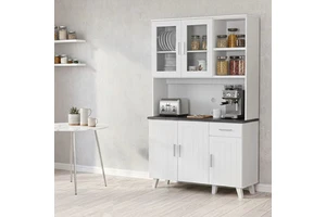 Essence American Style Eco-Friendly Modern Kitchen Cabinet K409 White Oak Grey Marble Melamine Top Finish 2+3 Acrylic MDF Doors