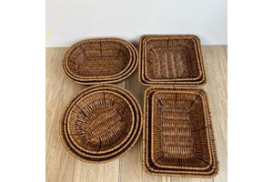Woven Basket Fruit Bread Hot Pot Restaurant Vegetable Storage Hand-woven Basket