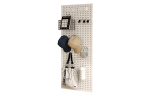 Black White Metal Hole Plate Wall Shelf Desk Hanging Board Partition Flexible Functional Design Office Organizer for Storage