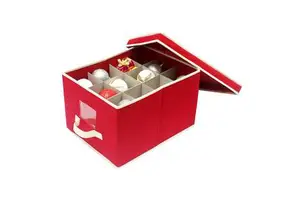 Hot Selling 24-Piece Multifunctional PP Non-Woven Rectangle Storage Box Waterproof Dustproof Christmas Ornaments 12'' X 15.5'' X