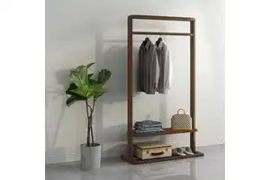 Wooden Multipurpose Coat Stand Storage Rack With Shoes Storage