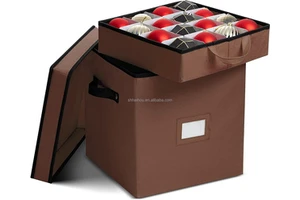 Holiday Decoration Christmas Ornament Storage Organization Containers Boxes Trays Rectangle Fabric Foldable