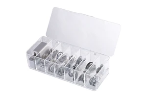 7-Compartment Desktop Cable Power Cord Management Box Cable Organizer Storage Box with 10 Wire Ties & Lid