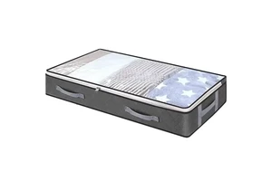 H-Type 75L Bed Storage Organizer Bag Underbed Folding Nonwoven Dustproof Divider Washable Durable