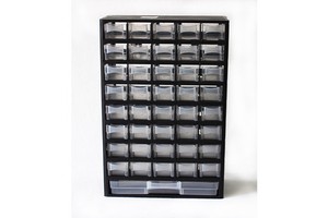 Drawer Plastic Parts Storage Hardware and Craft Cabinet, Black