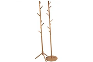 Solid Beech Wood Film Coated Floor-Standing Triangular Vertical Coat Rack with Simple Design Portable Bedroom Storage Hanger