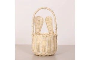 Trendy design woven rattan easter basket cheapest price sustainable storage baskets with liner