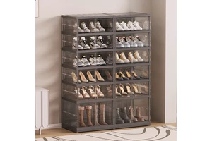 Home Multi-Layer Non-Installation Foldable Plastic Transparent Storage Boxes for Shoe Organization and Display
