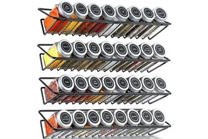 Spice Rack Organizer Wall Mount 4 Pack for Cabinet Pantry Seasoning Over the Door Space Saving Wall Hanging Spice Shelf