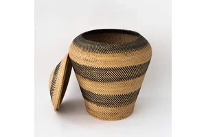 High quality rattan storage organizer hamper basket wholesale factory supply braided bin hampers