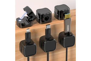 Portable Foldable Magnetic Plastic Cable Management Clip Multi-Purpose Wall-Mounted Kitchen Storage Accessories Charger Cord