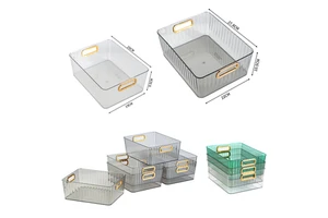 Wholesale 4L/6L Transparent Luxury Sundries Organizer Portable Storage Box Plastic Organizer Desktop Cosmetic Makeup Storage Box