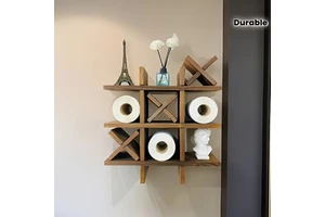 wall mounted storage rack Wooden Storage Rack for Bathroom toilet paper holder