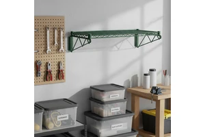 Green Epoxy Plated Wall-Mounted Bracket Set Metal Storage Rack Non-Folding Design Modern Style