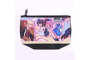 Women's Custom Anime Lover Gift Waterproof Flax Fabric Makeup Organizer Cosmetic Bag Customer Logo Zipper Pencil Case Travel