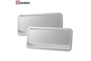 ABS Plastic Modern Office Desk Cable Wire Organizer Box Rectangular Hole Cover Sandblasted Silver/Black Finish Grommet Furniture