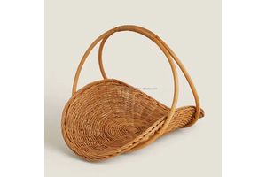 Durable Woven Wicker Rattan Handmade Eco-Friendly Modern Multifunction Storage Basket Handle Kitchen Bakery Use Vietnam Supplier