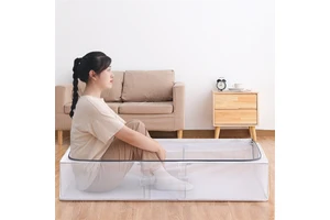 Wholesale Cheapest High Quality Large Capacity PCV Under Bed Storage Bag Transparent Large Capacity Under Bed Storage Box
