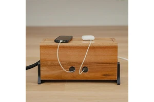 Large Cable Management Box Wood Cord Organizer Cable Box Organizer Cord Box Hider for Craft Storage Use