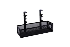 Under-desk Cast Iron Cable Organizer Retractable No-drill Storage Rack Power Strip Storage Slot Desk Clamp SN-U03