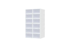Factory Direct Square Modern Plastic Sneaker Storage Box Stackable Hot Selling Clear Shoe Box Drop Front Transparent Shoe
