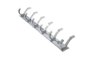 Modern Heavy-Duty Aluminium Multi-Hook Rack with Single Tier Wall Mounted Clothing Organizer for Durable Space Saving Storage