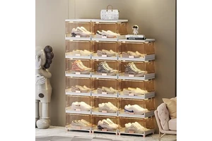Portable Collapsable Shoe Rack Storage Foldable Organiser Shoe Organizer Storage Box Plastic Shoe Storage Boxes