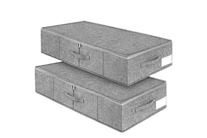 Multifunctional Rectangle Fabric Foldable Under Bed Storage Box Modern Heavy Duty Over 35L Capacity