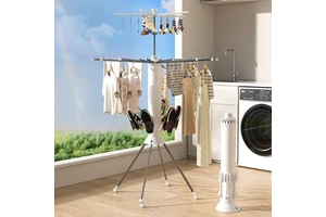 Dryer Rack Clothing Floor Folding Balcony Bedroom Household