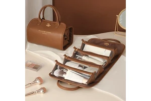 New Product Makeup Bag Folding Cosmetic Bag Female Portable Large-capacity Light Luxury Senior Travel Cosmetic Organizer Bag