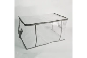 PVC Clear Clothes Storage Bag Organizer, Transparent Moving Totes with Reinforced Handle Sturdy Zipper Comforter Blanket Bag