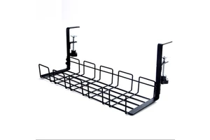 No Drill Steel Under Desk Wire Cable Management Tray Rack Organizers Metal Socket Storage Basket