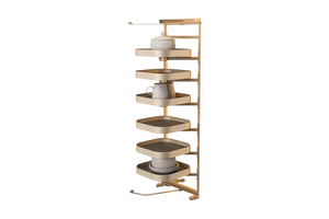 Heavy Duty Aluminum Rotating Baskets Rack Modular Kitchen Pantry Cabinet Organizer Storage System in Cabinets Save Space