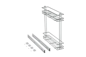 Emuca SupraMax 150mm Module Steel Chrome-Plated Pull-Out Bottle Rack Kitchen Cabinet Spain 8380911