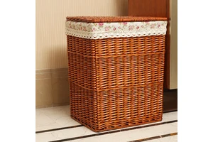Storage Basket in Braided Seagrass Decorative Baskets Eco-Friendly Rectangular for Home Organization Handmade Woven Wicker