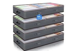 Large Bed Storage Boxes Foldable Zippered Organizer Thick Breathable Underbed Clothes Storage Bags