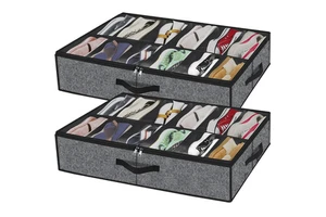 Hot Sale Underbed Foldable Storage with Clear Window Breathable Under Bed Shoe Storage Organizer