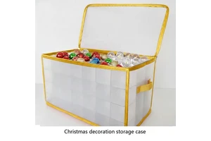 Christmas Ornament Storage Box for Holiday Decoration Clothing Shoes Adjustable Dividers 112 Compartments Waterproof Square
