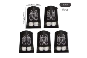 5pcs Non-Woven Fabric Portable Travel Bedroom Closet Organizer Hanging Bag Single Tier Dustproof Foldable Shoes Clothing Storage