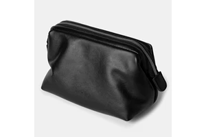 OEM Leather Handled Makeup Bag Portable Special Opening Design Commuting Zipper Closure Daily Organizer Suitable Travel Use