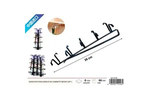 Black Under Cabinet Hooks 26*10*7cm Wall Storage Summer Products