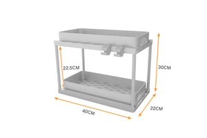 Manufacturer 2 Tier Abs Pull Out for Cabinet Slide Out Spice Cabinet Organizers Under Sink Organizers for Kitchen Storage