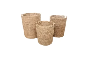 Save Space Foldable Household Organization Weaving Rattan Sundries Storage Laundry Woven Basket